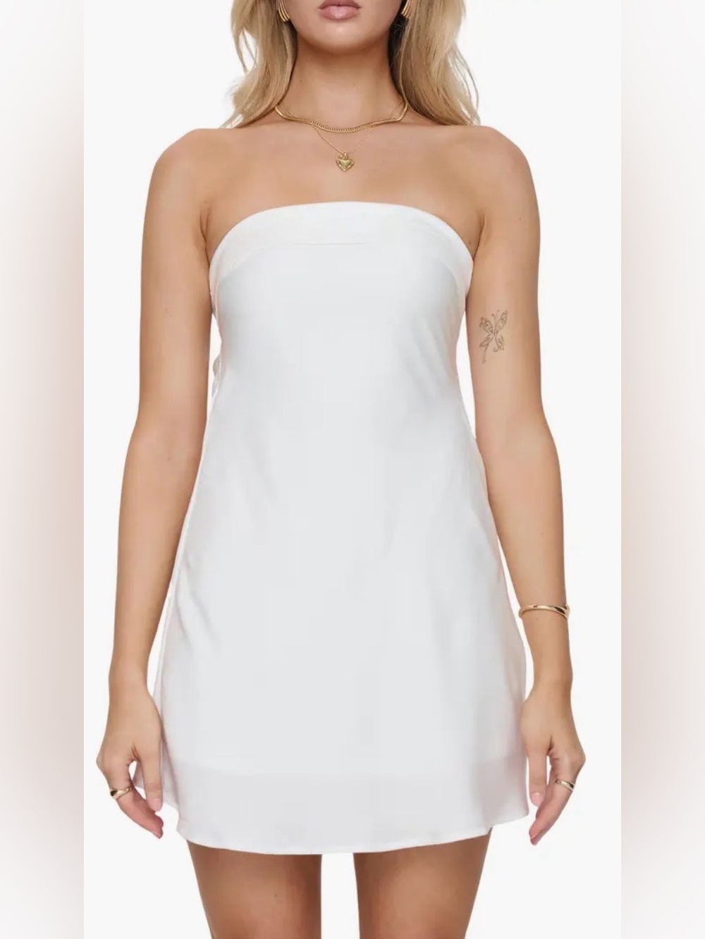 Princess Polly Phillipe White Strapless Mini Dress